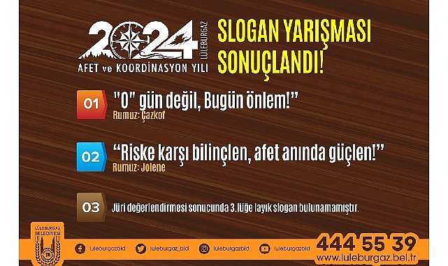 2024 Afet ve Koordinasyon Yılı Slogan Yarışması sonuçlandı!