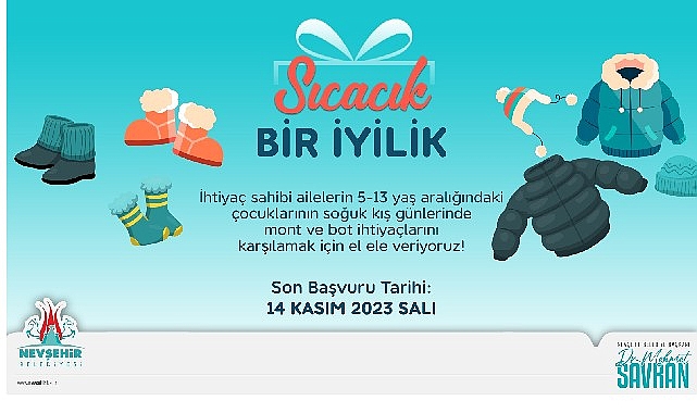 Nevşehir belediyesi’nden ihtiyaç sahibi ailelere mont ve bot desteği