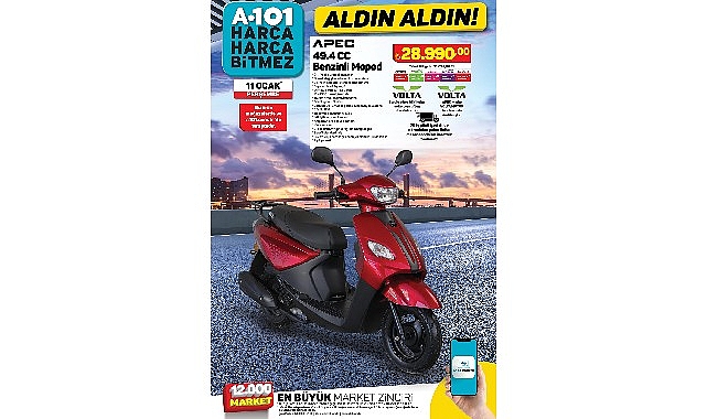 11 Ocak Günü A101’de Benzinli Moped Satışa Sunuluyor